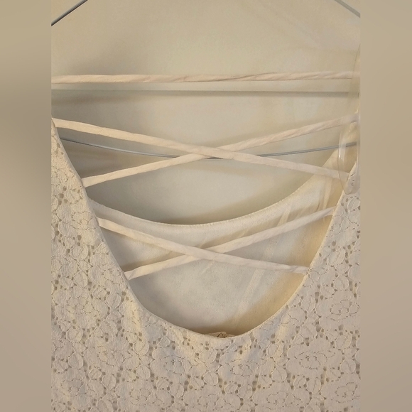 Rewind Lace Sleeve Lined Skirt  Ivory Color Slight Flare Baby Doll Medium - Picture 5 of 11